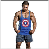 Captain America Bodybuilding Sleeveless Shirt
