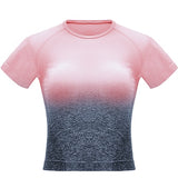 Pink and Gray Fitness T-shirts