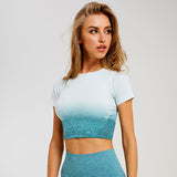 White and Blue Fitness T-shirts